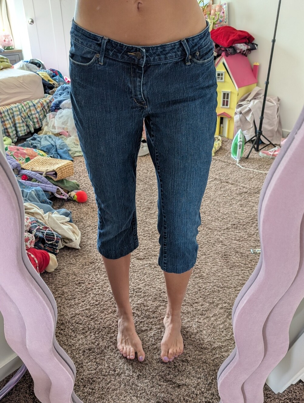 Women's Banana Republic Dark Blue Cropped Jeans Size 12